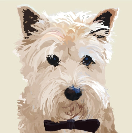 Periodic Society Westie with Bowtie Greeting Card