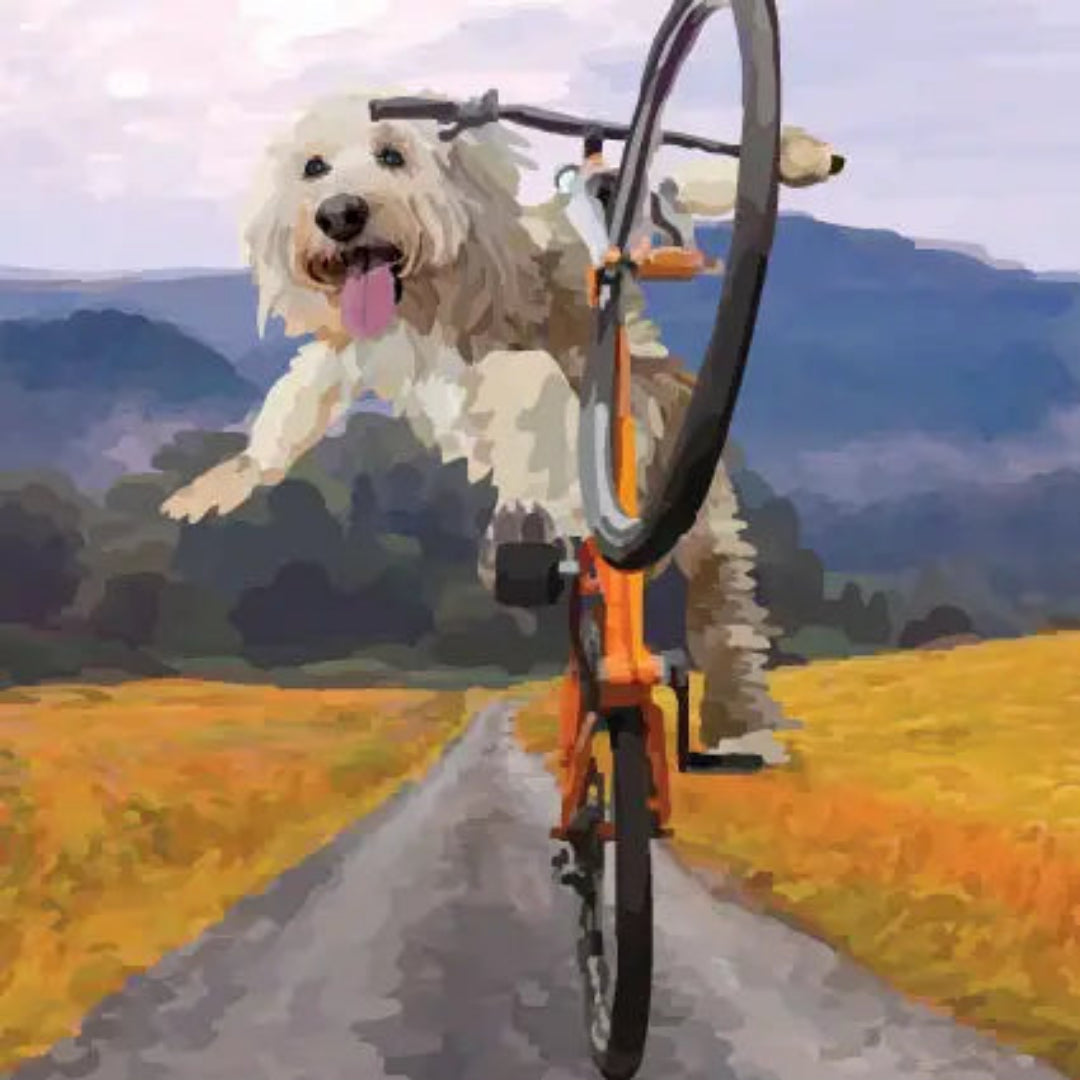 Periodic Society Wheelie/ Dog Cycling Greeting Card