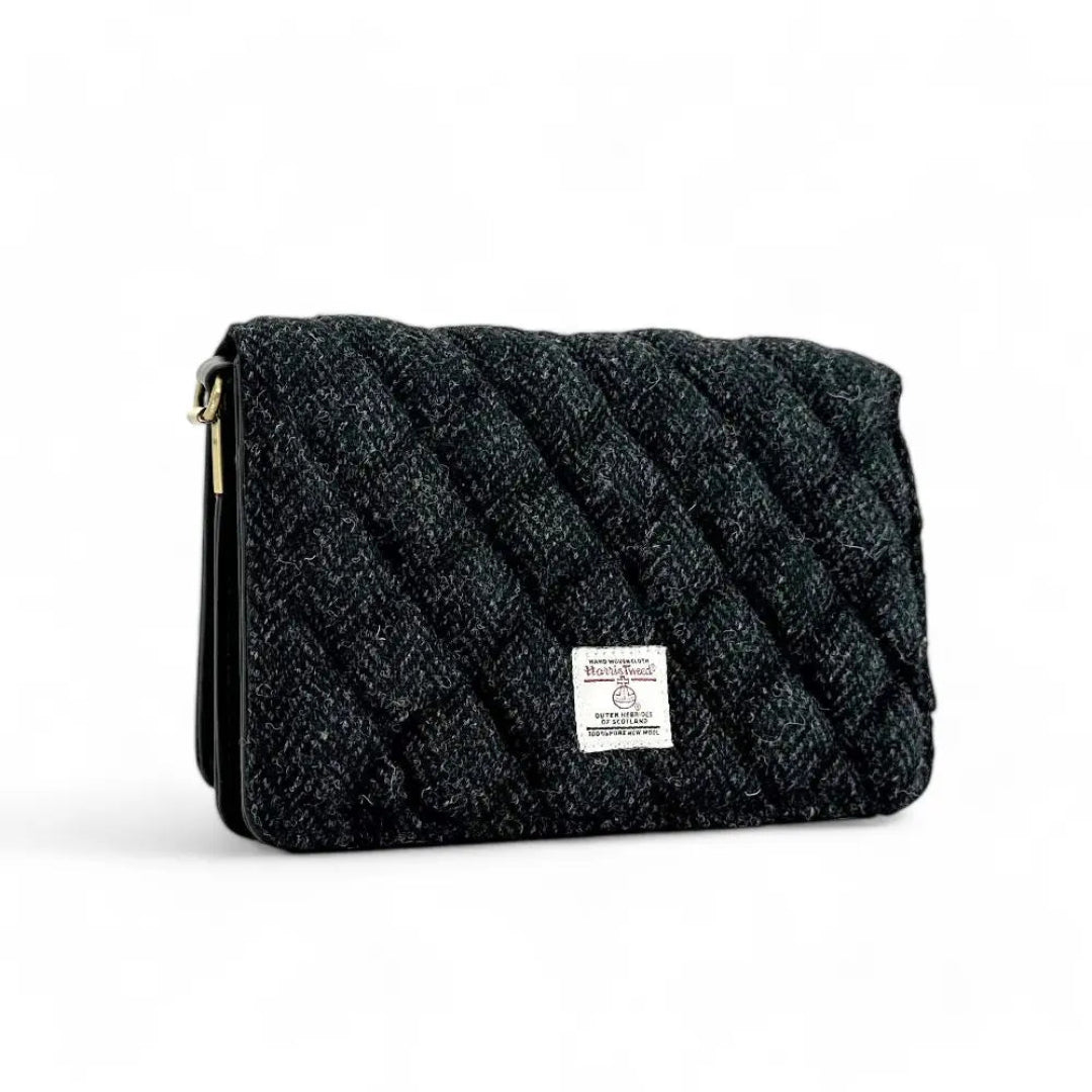 Harris Tweed | Quilt Shoulder Bag | Charcoal