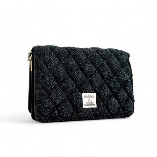 Harris Tweed | Quilted Shoulder Bag - Charcoal