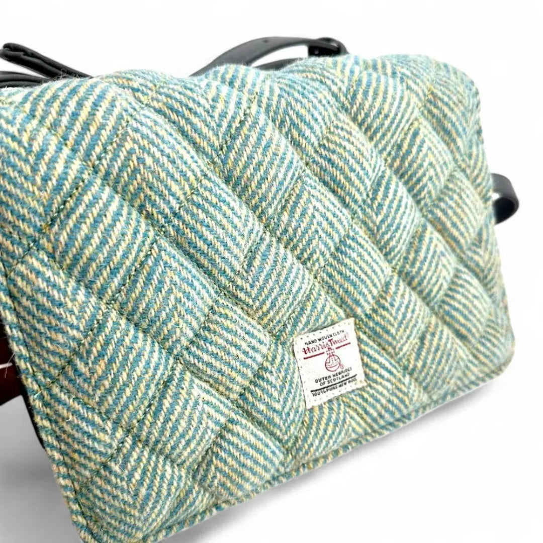 Harris Tweed | Quilt Shoulder Bag | Turquoise