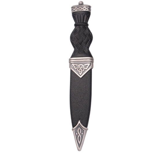 Sgian Dubh | Celtic design in matte pewter with plain top
