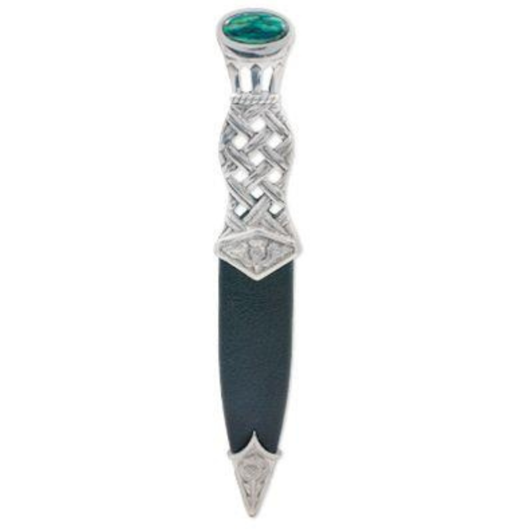 Sgian Dubh | Matte Pewter Thistle with Heathergem Top