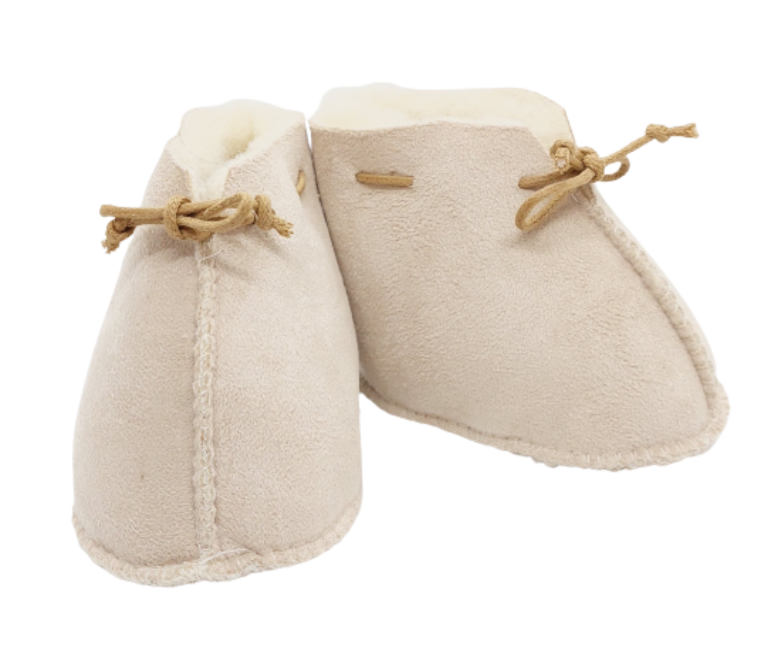 Yoko | Velour Baby Booties - Natural