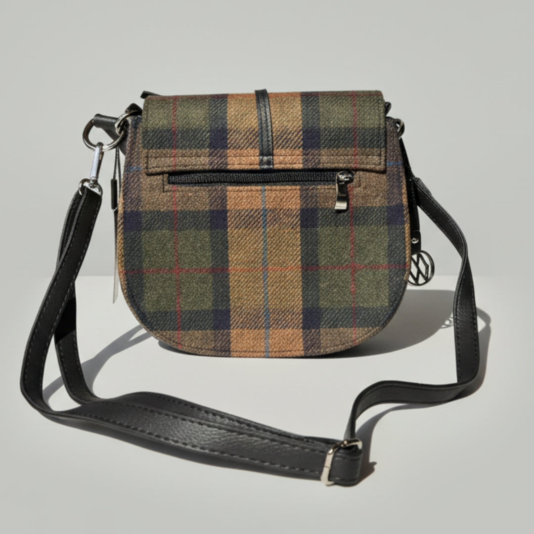 Mucros Weavers | Grace Tweed Handbag - Brown/Green Plaid