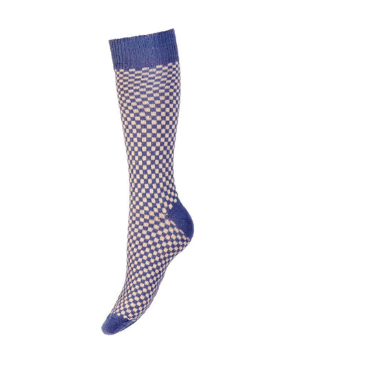 House of Cheviot | Women's Gingham Socks - Denim