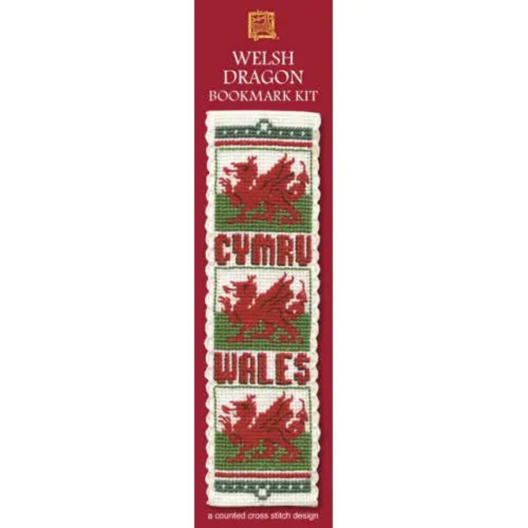 Cross Stitch Bookmark - Welsh Dragon