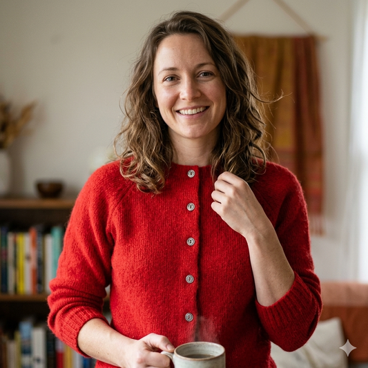 Harley of Scotland | Supersoft Cardigan - Cardinal