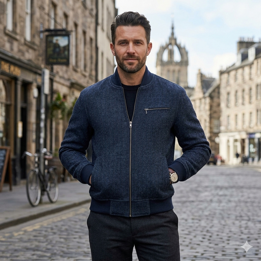 Bucktrout | Harris Tweed Bomber Jacket