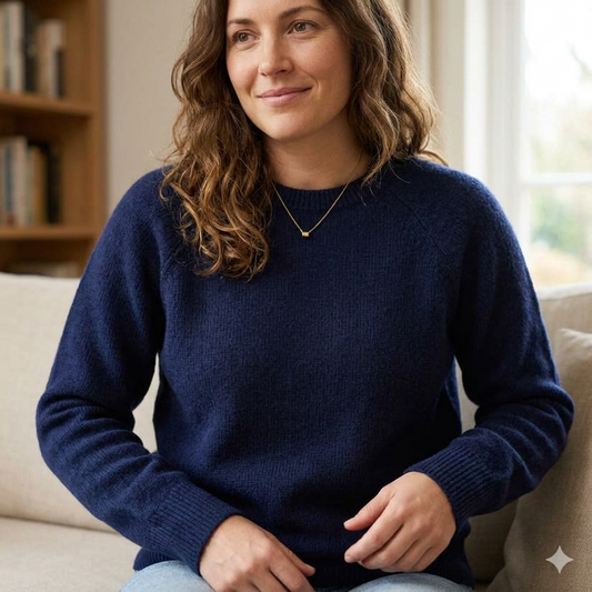 Harley of Scotland | Dorothy Crew Neck Sweater - Notte