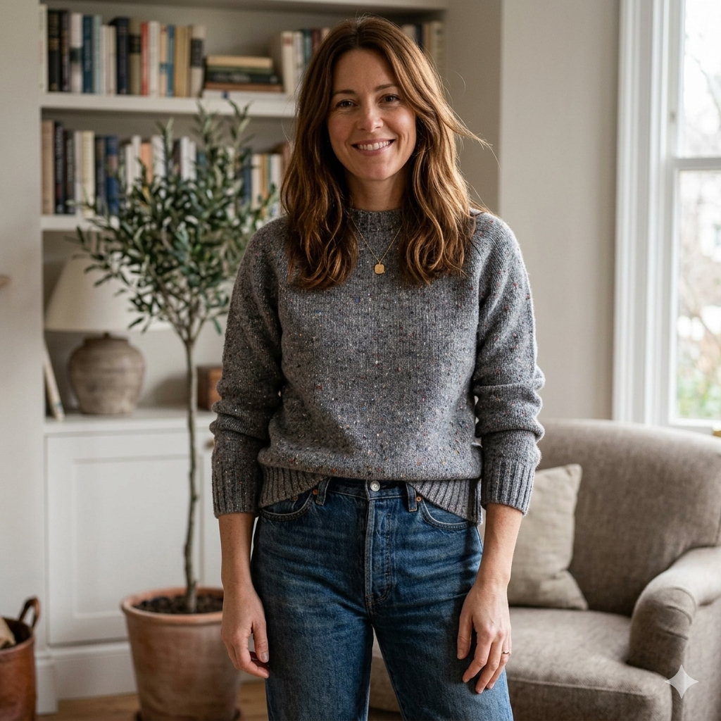 Harley of Scotland | Glenugie Cropped Crewneck Sweater - St Kilda