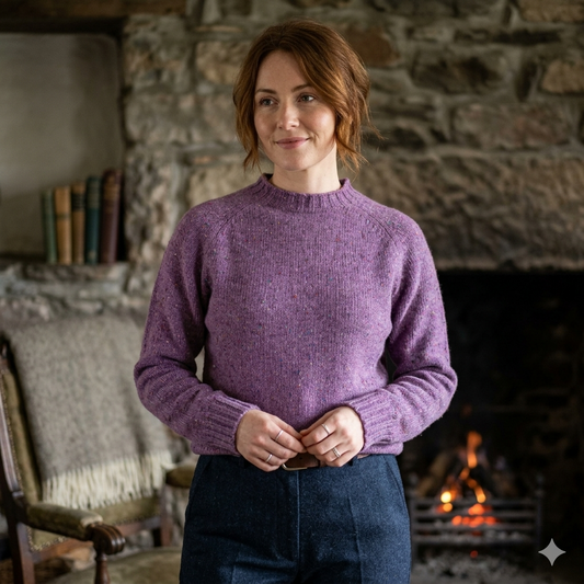 Harley of Scotland | Glenugie Cropped Crewneck Sweater - Shuna