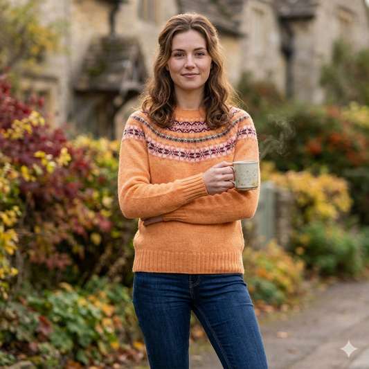 Harley of Scotland | Fair Isle Sweater - Nectar