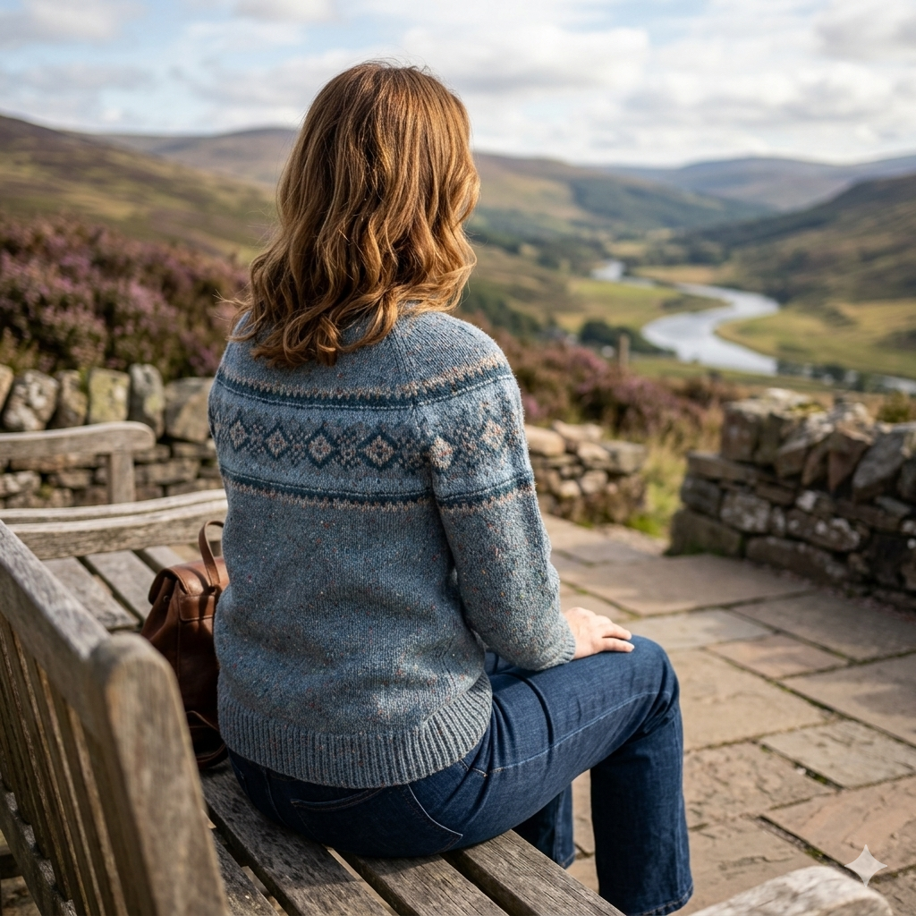 Fisherman Out of Ireland | Fairisle Sweater - Seafoam