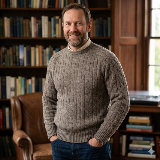 Harley of Scotland | Cable-knit Sweater - Fossil