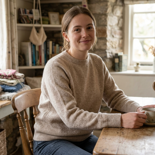 Harley of Scotland | Dorothy Crewneck Sweater - Sabbia