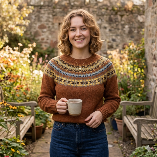 Harley of Scotland | Fair Isle Sweater - Whisky