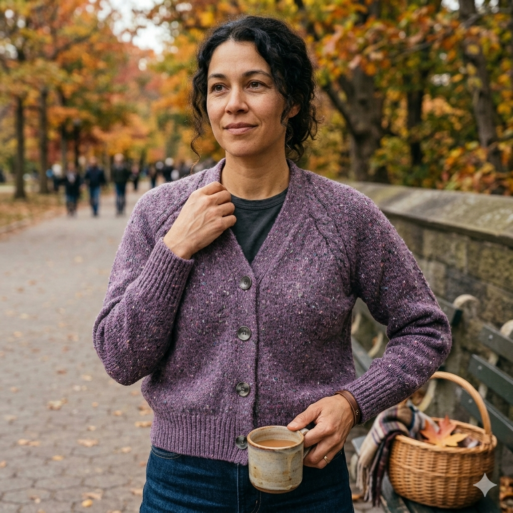 Fisherman Out of Ireland | Raglan Cardigan - Dark Mauve