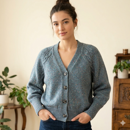 Fisherman Out of Ireland | Raglan Cardigan - Seafoam