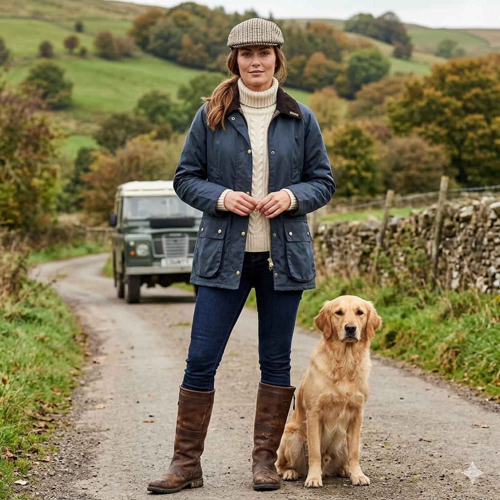 Oxford Blue | Countrygirl Waxed Cotton Jacket - Navy