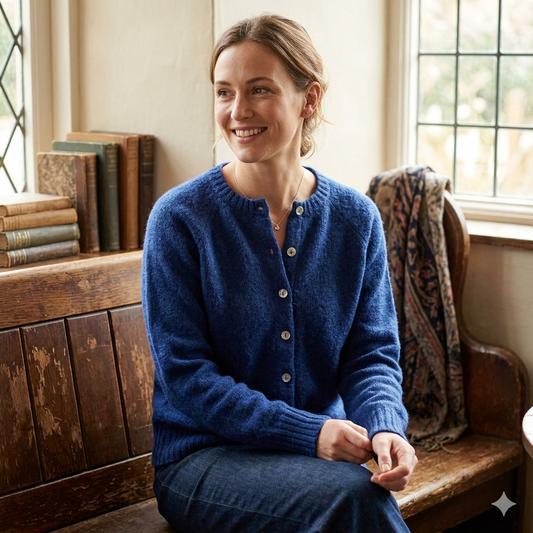 Harley of Scotland | Supersoft Cardigan - Nightsky