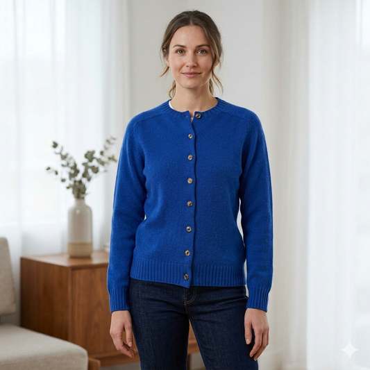 Harley of Scotland | Superfine Lambswool Cardigan - St Kilda