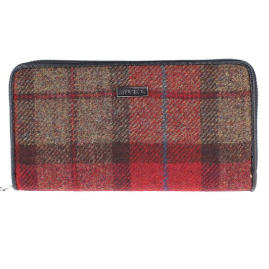Mucros Weavers | Tweed Wallet - Red/Brown Plaid