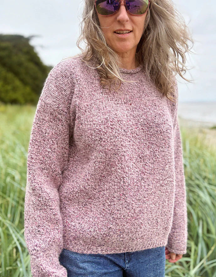 Fisherman Out of Ireland | Alpaca Blend Roll Neck Sweater - Pink Stone