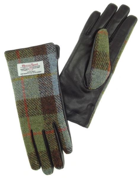 Harris Tweed & Brown Leather Women's Gloves