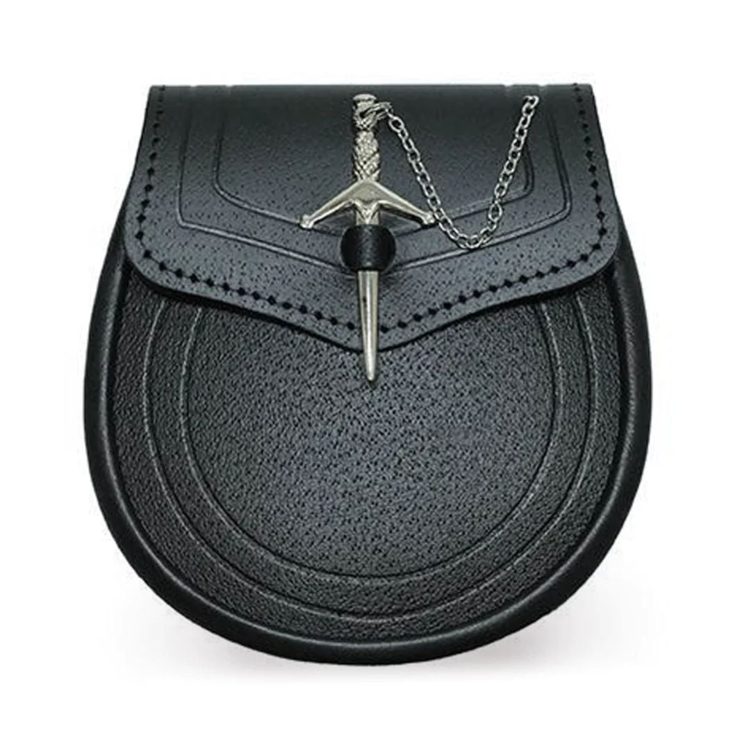 Sporting Day Sporran | Black Leather