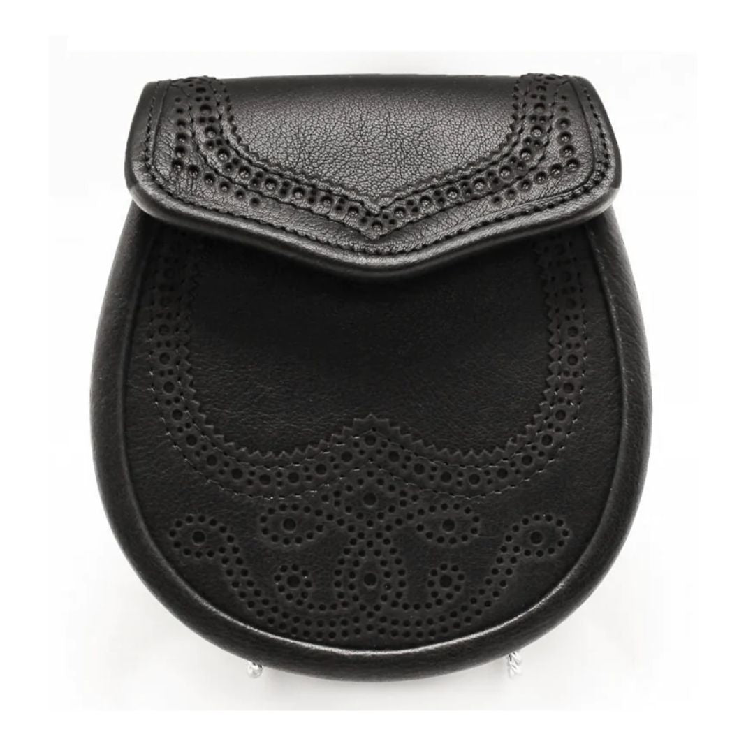 Semi-formal Sporran | Black Kid Leather
