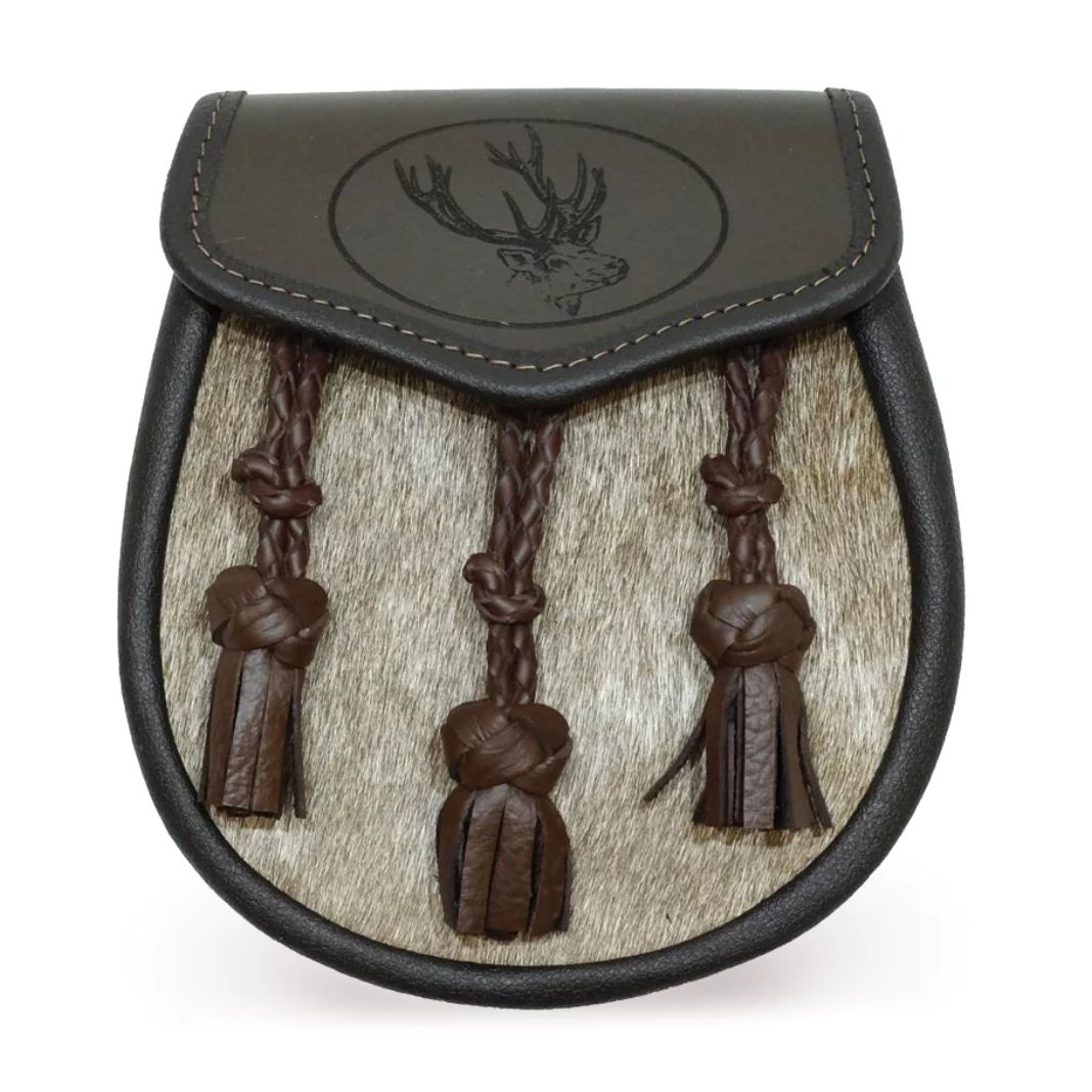 Semi-formal Sporran | Brown Leather & natural hide