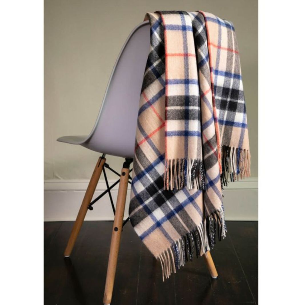 Lochcarron | Tartan Lambswool Blanket - Thomson Camel