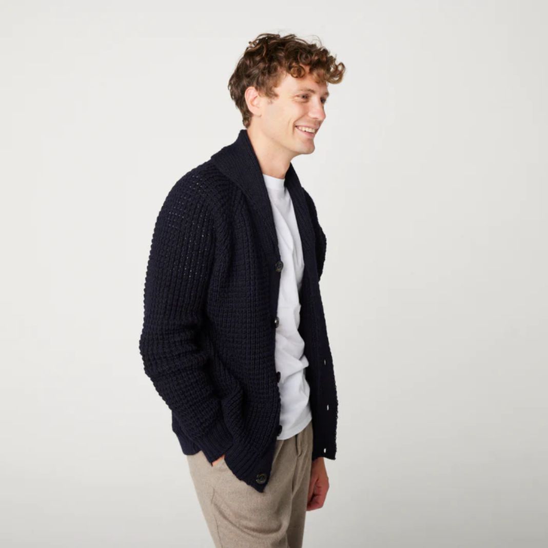 Peregrine | Shawl Collar Cardigan - Navy