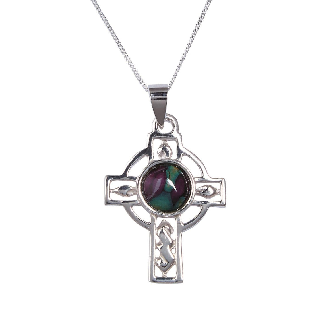 Heathergems Sterling Silver Celtic Cross pendant | The Scottish Company