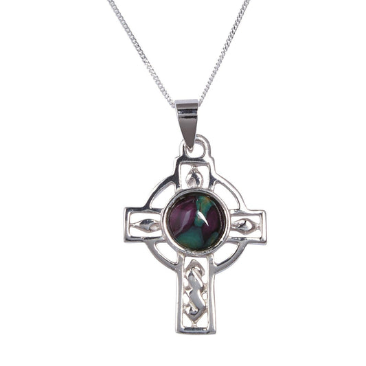Heathergems Sterling Silver Celtic Cross pendant | The Scottish Company