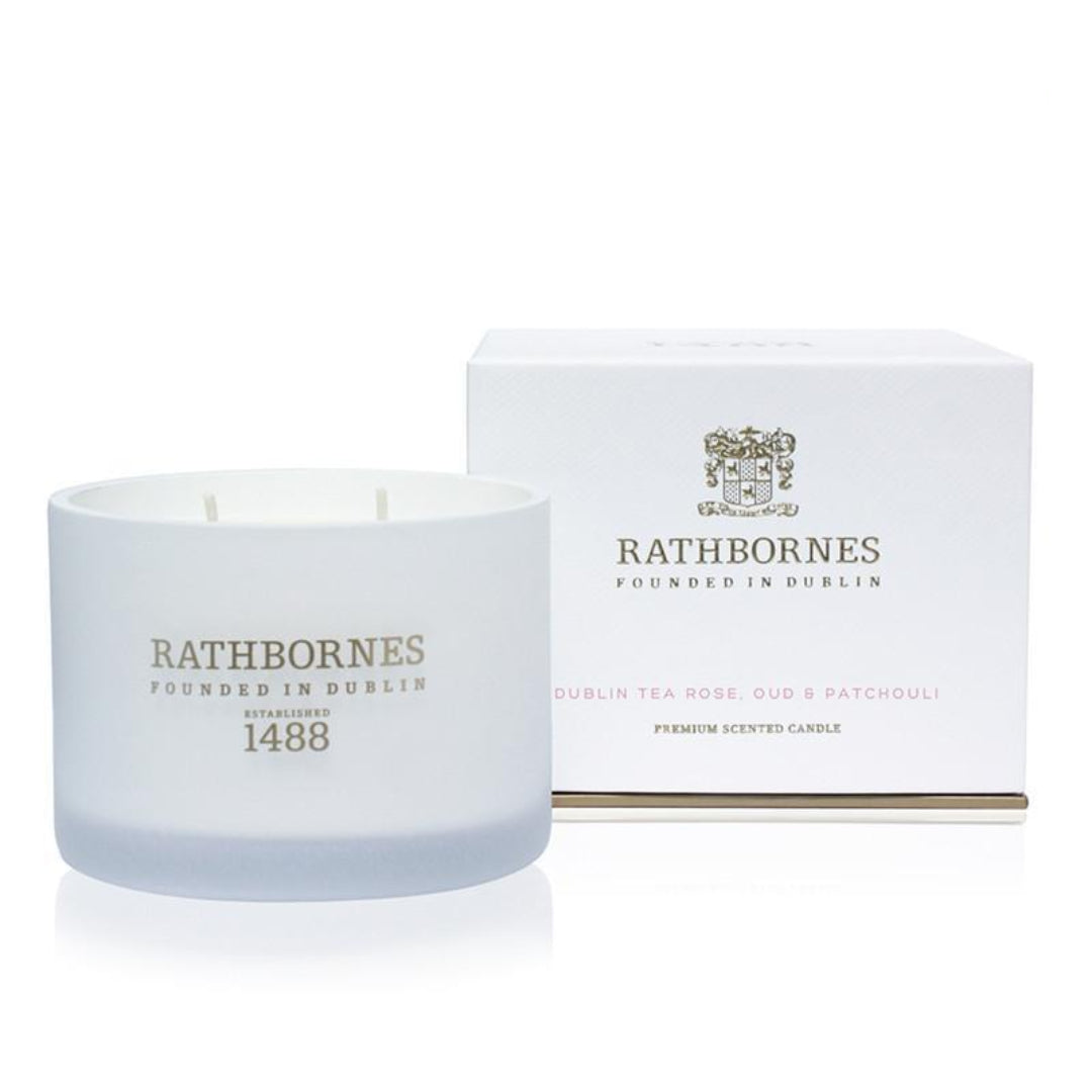 Rathbornes | Classic Candle - Dublin Tea Rose, Oud & Patchouli