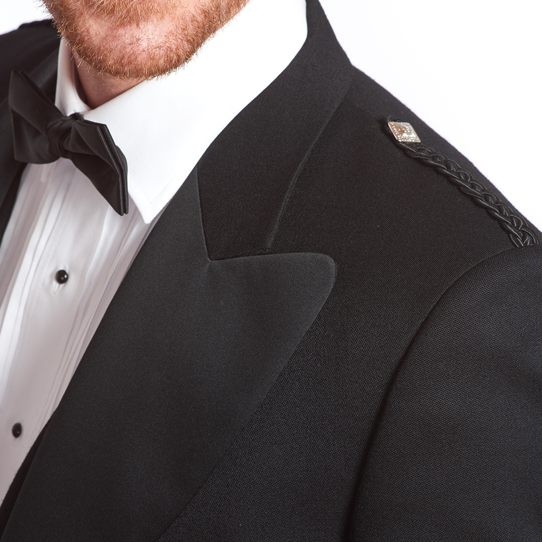 House of Edgar | Prince Charlie Kilt Jacket & 3-button Vest - Black
