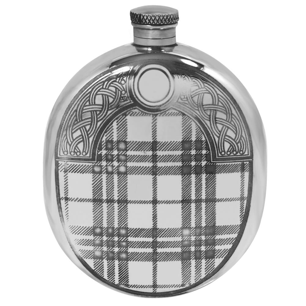 Tartan Pewter Wedge Flask | The Scottish Company