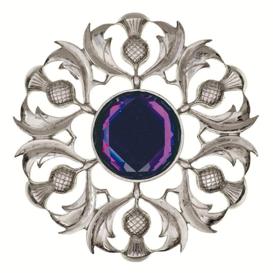 Polished pewter Thistle Plaid Pin | The Scottish Company