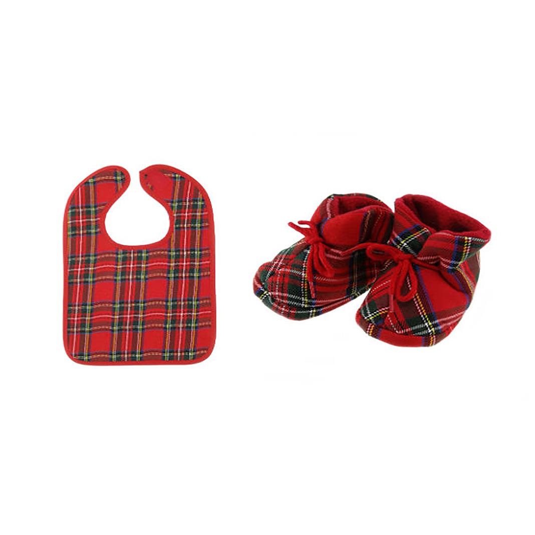 Tartan Bib and Bootie Set - Royal Stewart