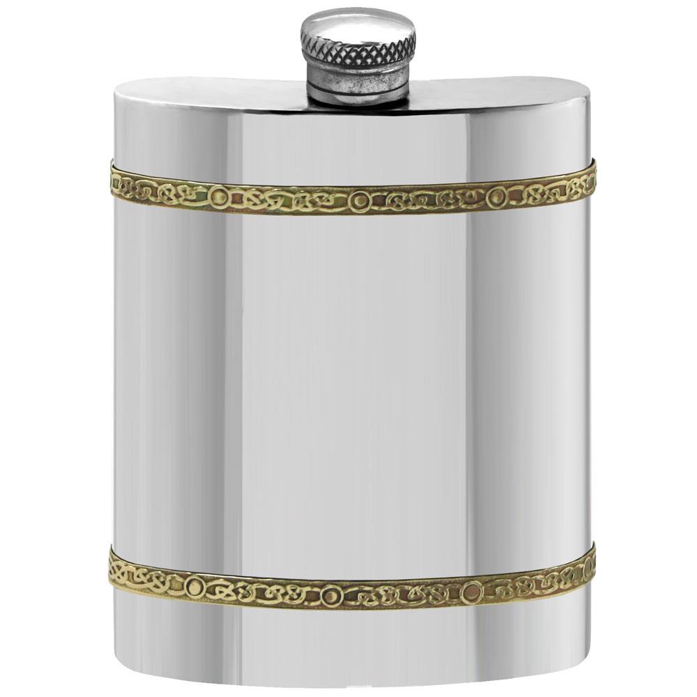 Polished lead-free pewter Hip flask | The Scottish Company