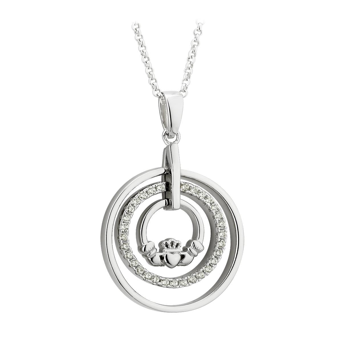 Solvar Claddagh & Circles with cubic zirconia stones | The Scottish Company