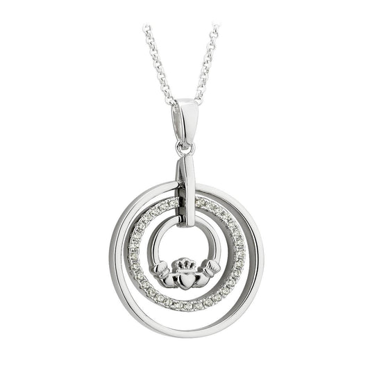 Solvar Claddagh & Circles with cubic zirconia stones | The Scottish Company