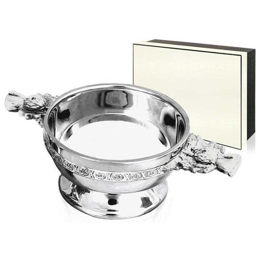 Quaich with decorative thistle handles